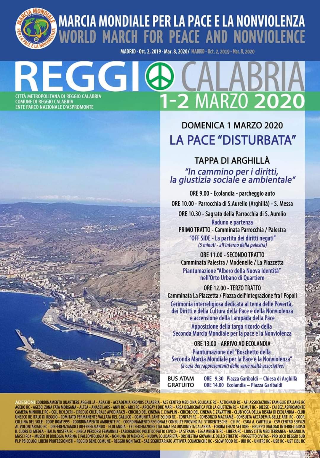Marcia Mondiale per la Pace e la NonViolenza | Reggio Calabria 1-2- marzo 2020