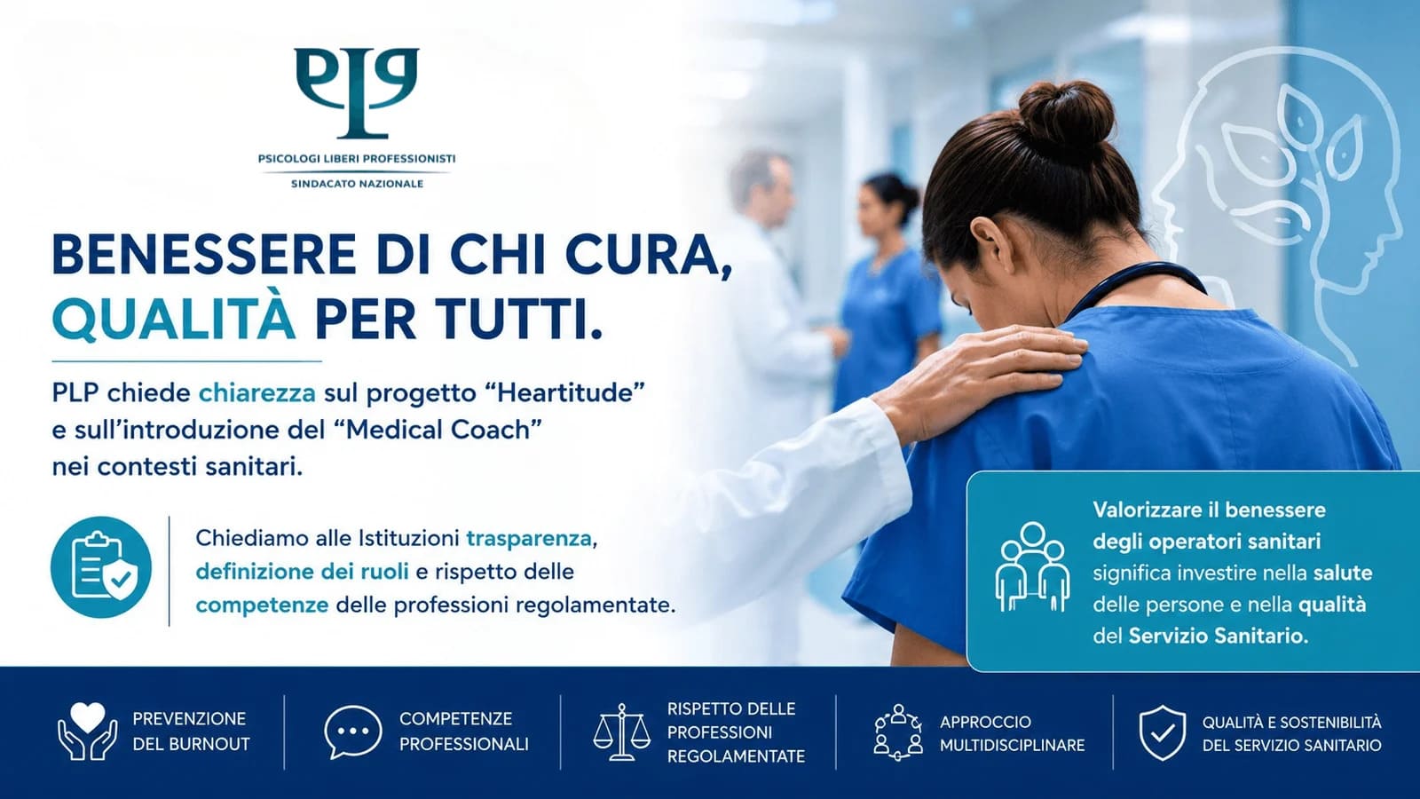 Benessere di chi cura: PLP chiede chiarimenti sul progetto “Heartitude” e rilancia il ruolo degli psicologi